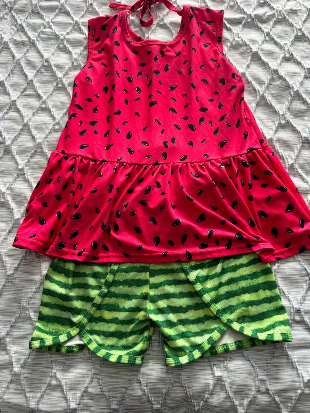 Girls Watermelon Print Shorts Set